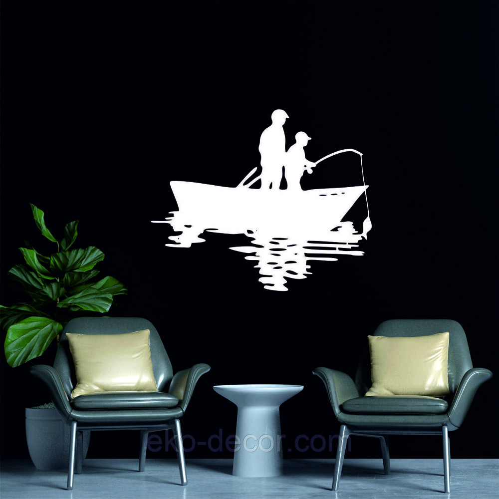 Декоративное настенное Панно «Рыбалка», Декор на стену 110*90 см, Белый Киев - изображение 4