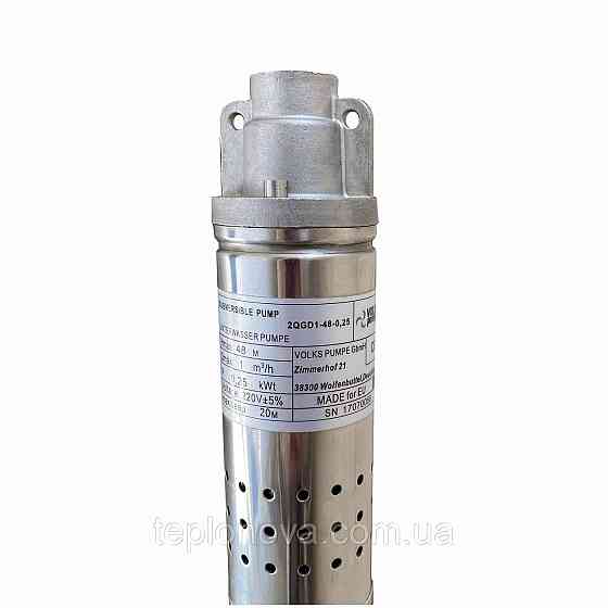 Насос свердловинний шнековий VOLKS pumpe 2QGD 1-48-0,25 кВт 2 дюйми! + кабель 15м Чернівці