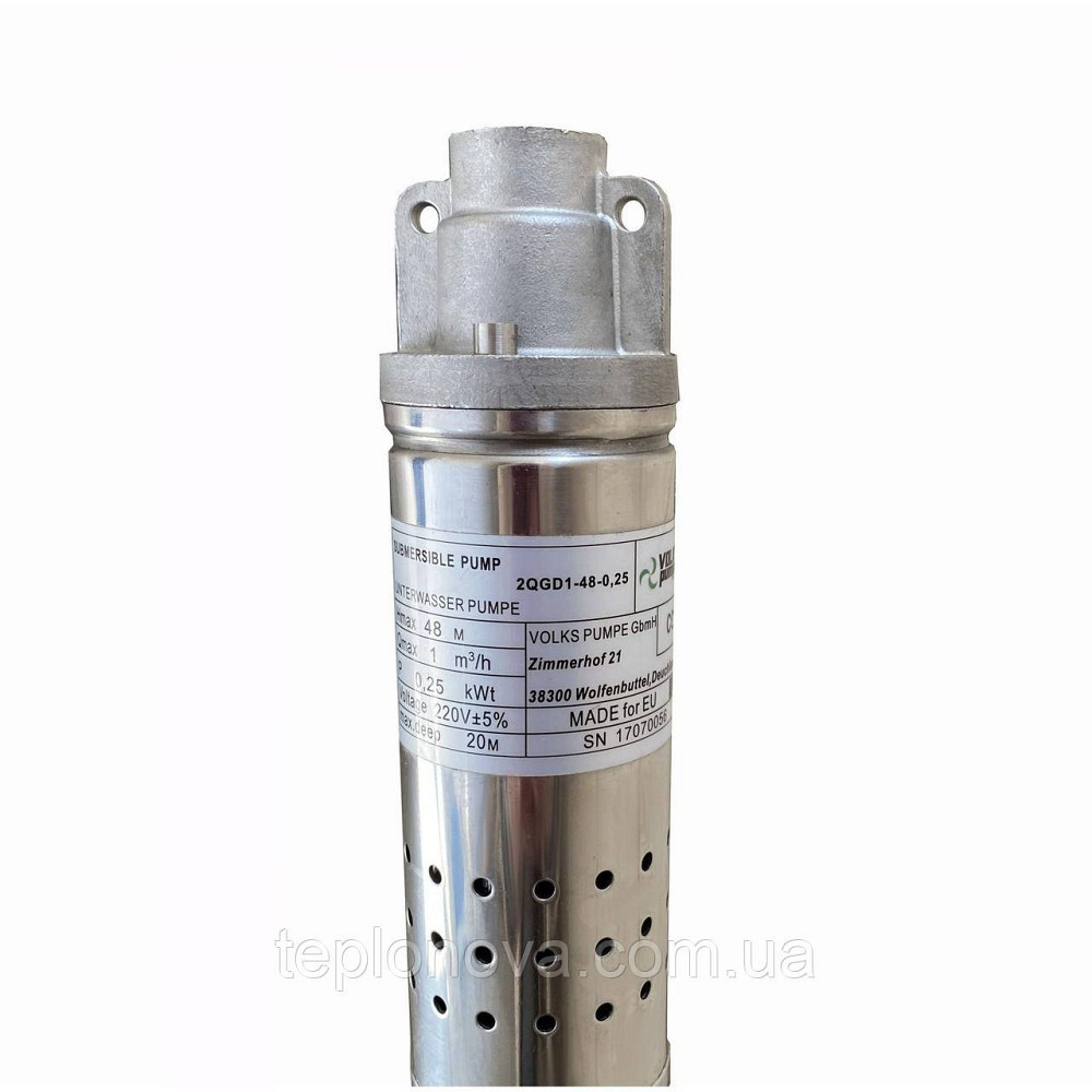 Насос свердловинний шнековий VOLKS pumpe 2QGD 1-48-0,25 кВт 2 дюйми! + кабель 15м Чернівці - фото 4