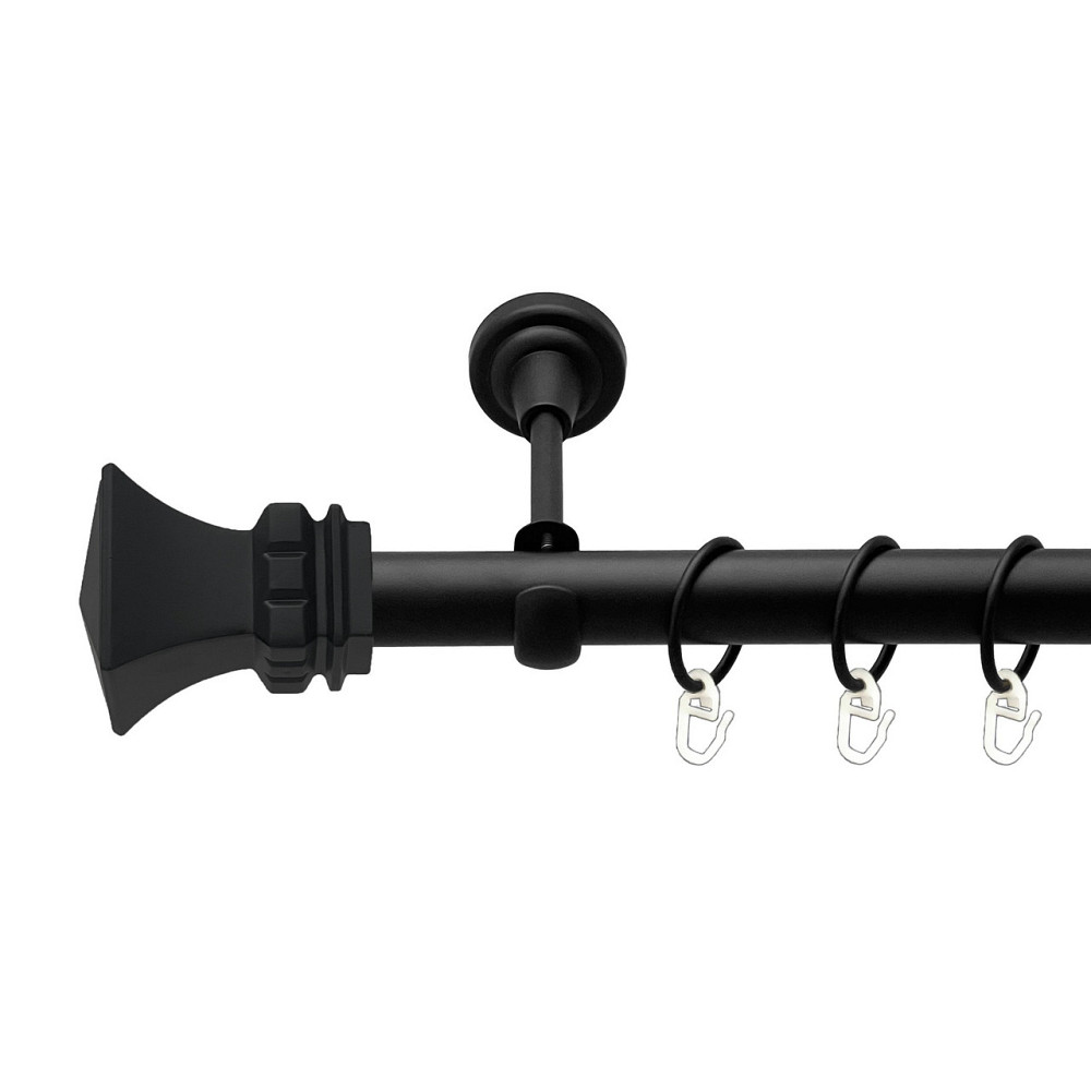 Карниз Orvit Емпорія металевий однорядний відкритий гладка труба кільце металеве Чорний Оксамит 25 мм 200 см (00-00024489) Львів - фото 1