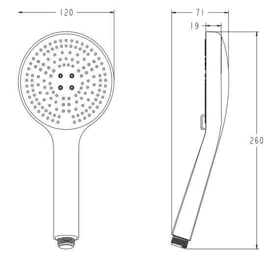 Лійка для душу Koer KP-0406-01 3 функції (Колір хром) (KR5410) Київ