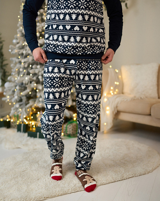 Чоловічий комплект зі штанами — Новорічний орнамент- Family look для сім'ї Tom John 93435 XL Київ - фото 2