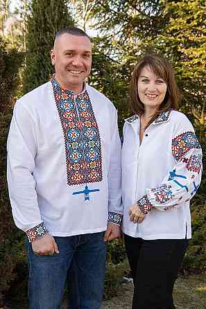 Вишиванка для хлопчиків, лляна, біла, топ Київ