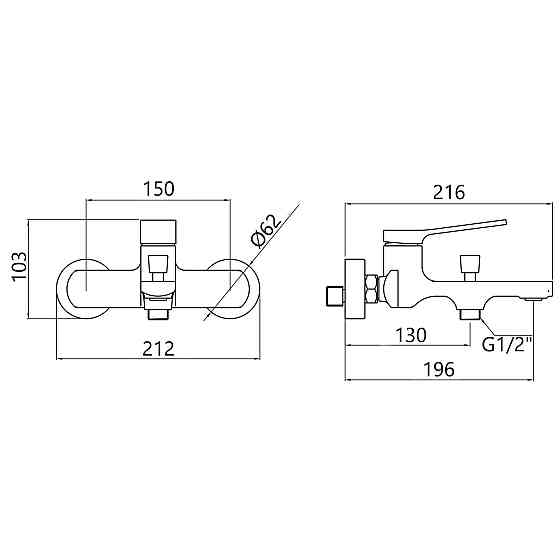 Змішувач для ванни Qtap Slavonice QTSLA259BLM45918 Black Matt Київ