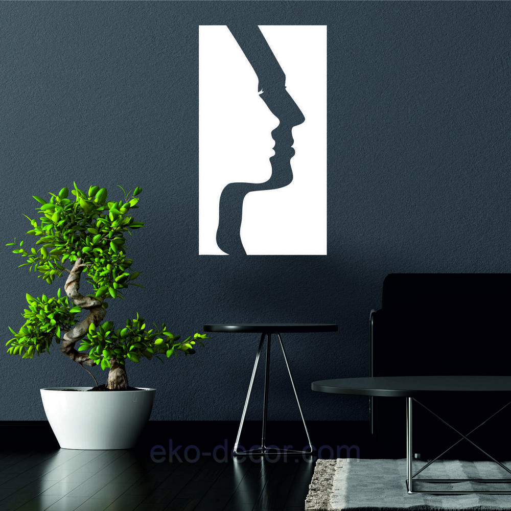 Декоративне настінне Панно «Сілует жінки», Декор на стіну 90*50 см, Білий Київ - фото 1