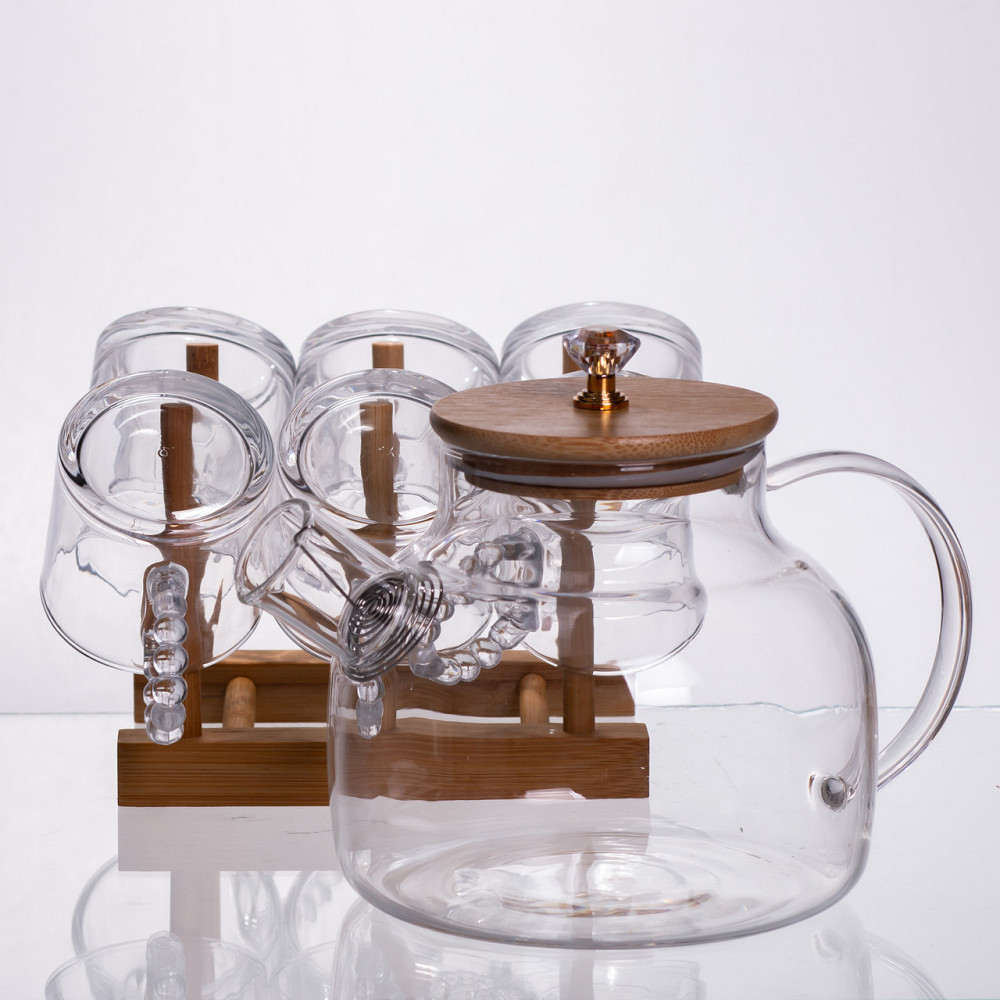 Чайний сервіз з бамбуковою підставкою, 8 предметів Київ - фото 4