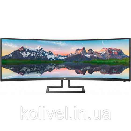TFT 48.8" Philips 498P9, VA, 5120 x 1440, HDMI 2.0 x 2, DP, USB, колонки, чорний (498P9/00) Київ