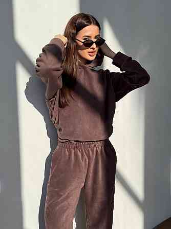 Флісовий жіночий костюм із капюшоном Шоколадний 42/46 Харків