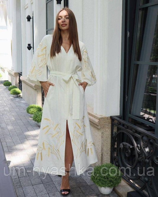 Жіноча вишита сукня льон Колоски Кривий Ріг - фото 1