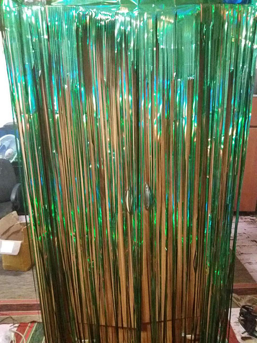 Дождик для фотозоны с голограммой на праздник новогодний 2 м на 1 м зеленый Киев - изображение 7