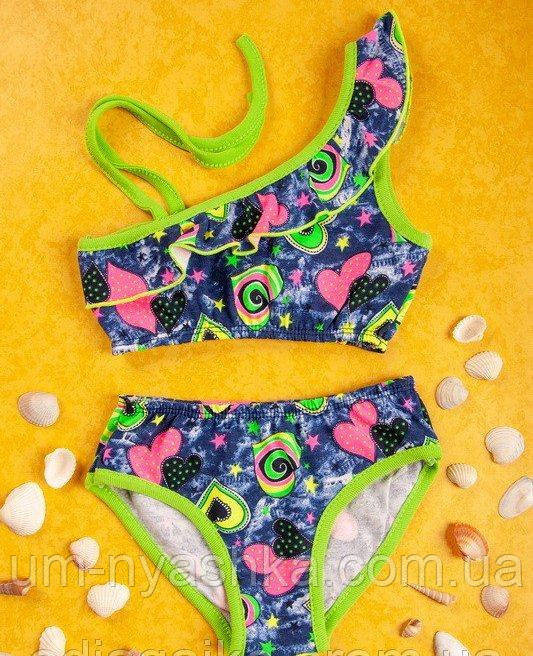 Купальник дитячий роздільний синій з сердечками 98, 122 Кривий Ріг - фото 1