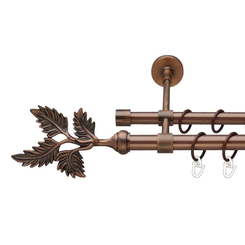 Карниз Orvit Папороть металевий дворядний закритий гладка труба кільце металеве Мідь 19\16 мм 200 см Львов - изображение 1