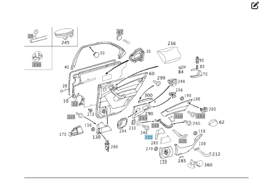 Mercedes-Benz  A2207370828 7241 Накладка над попільничкою задніх правих дверей колір антрацит S-class short W220 S-class long V220 Одеса - фото 2