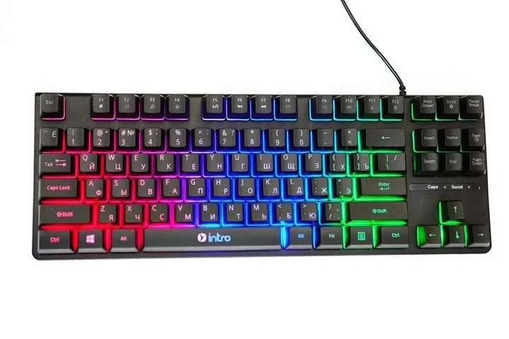 Клавіатура DX750 з різнобарвним підсвічуванням, ергономічний дизайн, зручна для ігор та роботи Одеса - фото 2
