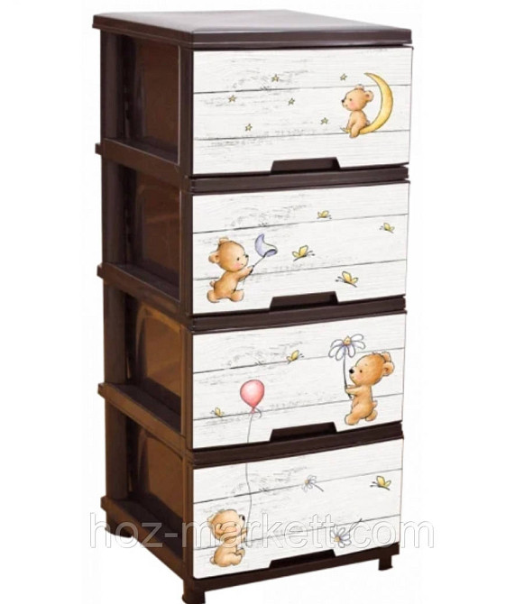 Пластиковый комод с рисунком 