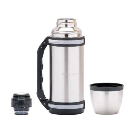 Термос 1000мл з ручкою та ремінцем нержавіюча сталь KAMILLE 2090 Житомир - изображение 3