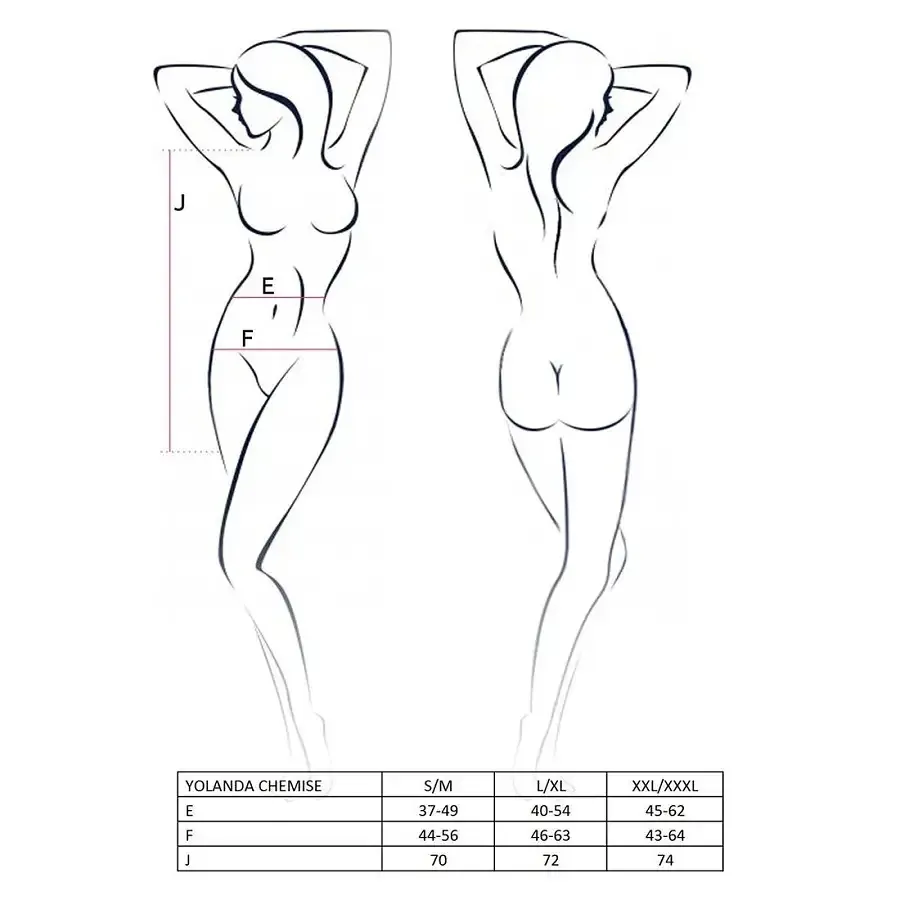 Прозора сорочка з довгим рукавом Passion YOLANDA CHEMISE S/M, black, трусики Львов - изображение 3