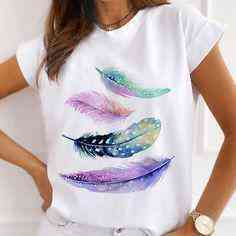 Футболка женская с принтом  48 Белая 2664085678 Днепр