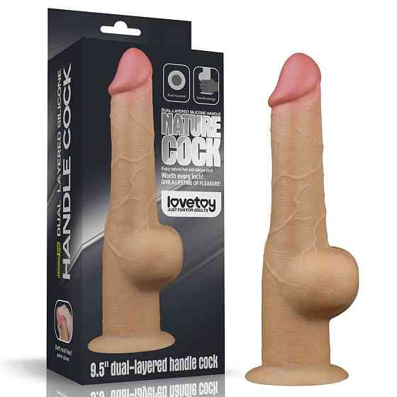 Реалістичний силіконовий фалоімітатор 9.5'' DUAL LAYERED Sex Aura Київ