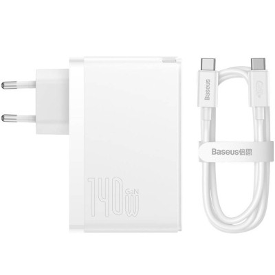 Зарядний пристрій Baseus GaN5 Pro Fast Charger 2C+U 140W + Cable 1.0m Type-C 240W white (CCGP100202) Вінниця - фото 12