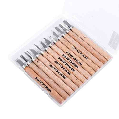Набор стамесок 12шт для резьбы по дереву Newacalox долота ножи резцы Винница
