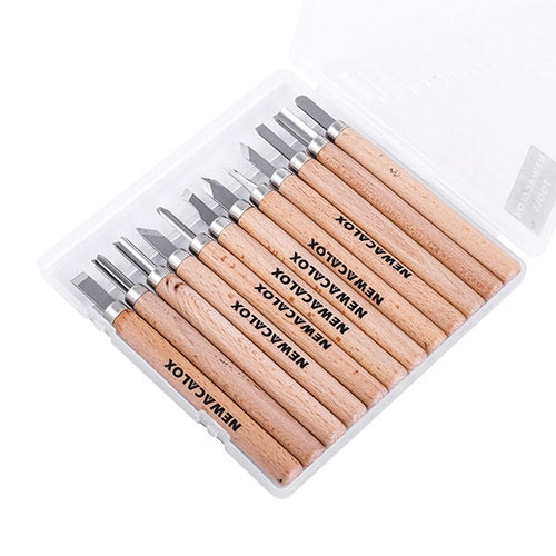 Набор стамесок 12шт для резьбы по дереву Newacalox долота ножи резцы Винница - изображение 1