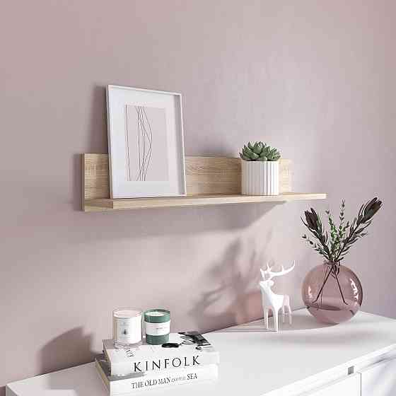 Полка настенная VAYS M-22 Дуб Сонома, навесная, ЛДСП, 80×17×15 см - для дома, офиса, декора Львов