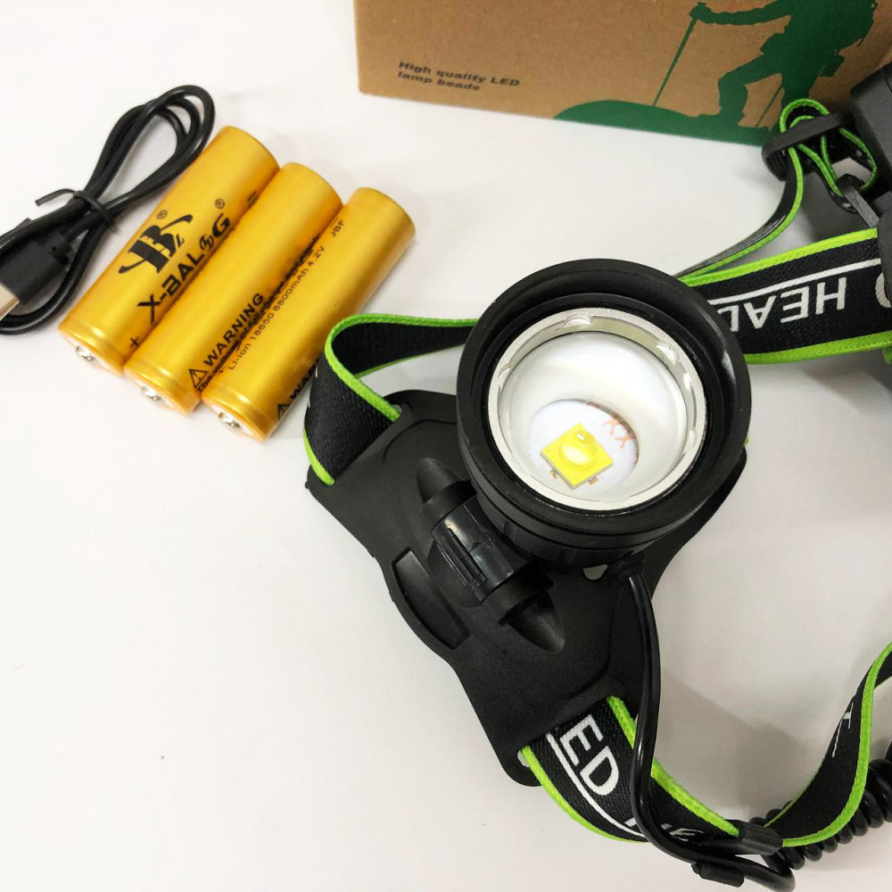 Фонарик диодный налобный Bailong, Водонепроницаемый фонарик, Надежный налобный фонарь на лоб KW-19 Львов - изображение 3