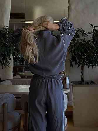 Женский стильный костюм двойка: кофта и штаны в спортивном стиле купра с бархатным напылением Серый, 44/46 Одесса