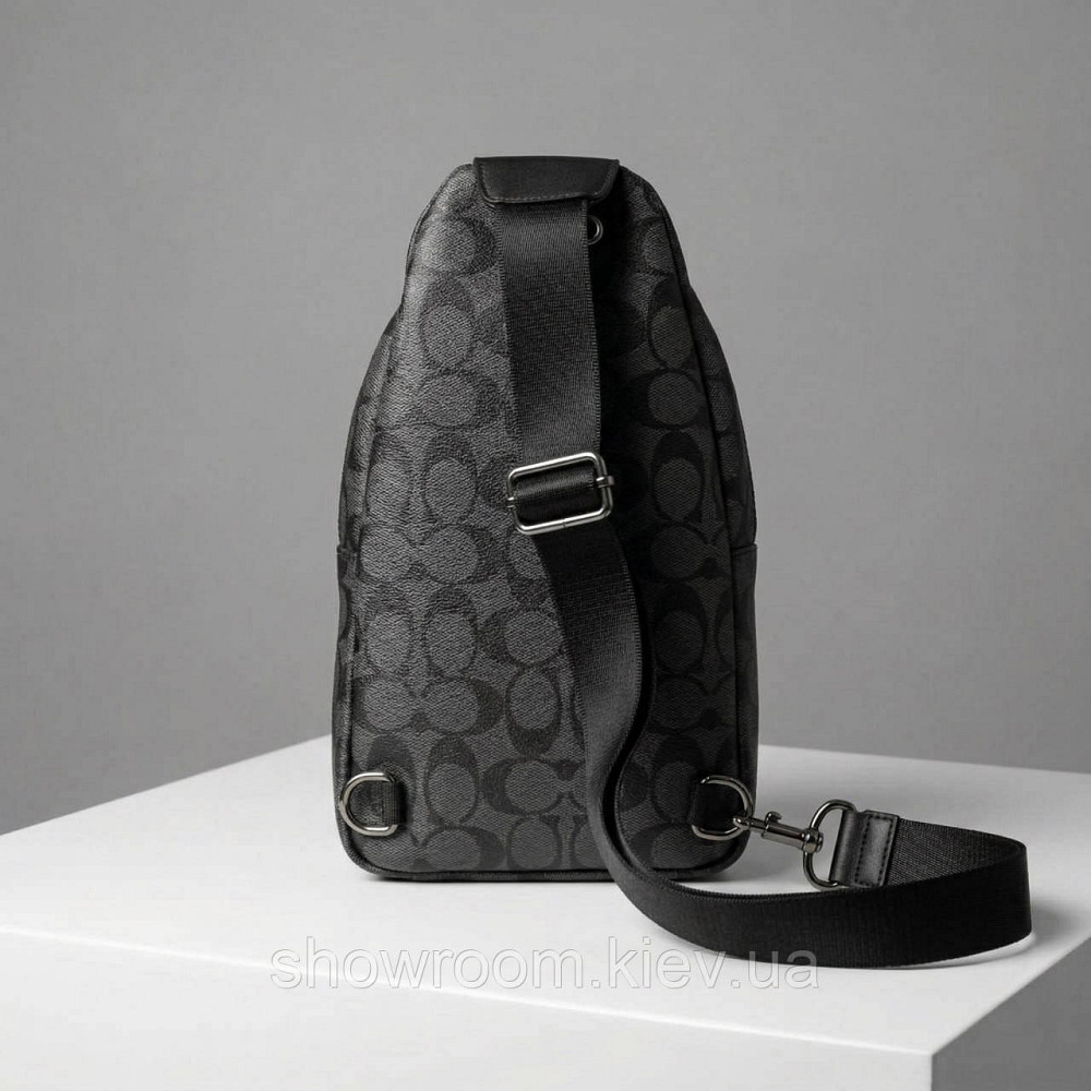 Чоловіча сумка на груди (слінг), бананка, барсетка Coach (77-2517) сіра Київ - фото 4
