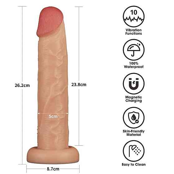 Реалістичний вібратор - Vibrating Power Basics Cock 10" Sex Aura Київ