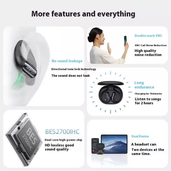 Бездротові навушники ACEFAST FA002 ACEFIT Air wireless earbuds Black Одеса