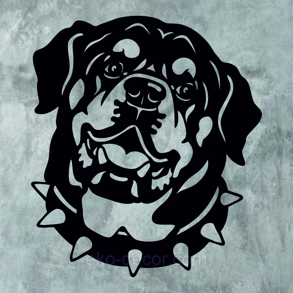 Декоративне настінне Панно  «Ротвейлер» , Декор на стіну 90*80 см, Чорний Київ - фото 9