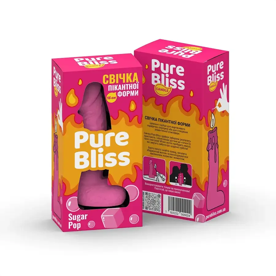 Ароматна свічка пікантної форми Pure Bliss Pink Sugar Pop (Жуйка) 15 см Львів - фото 7