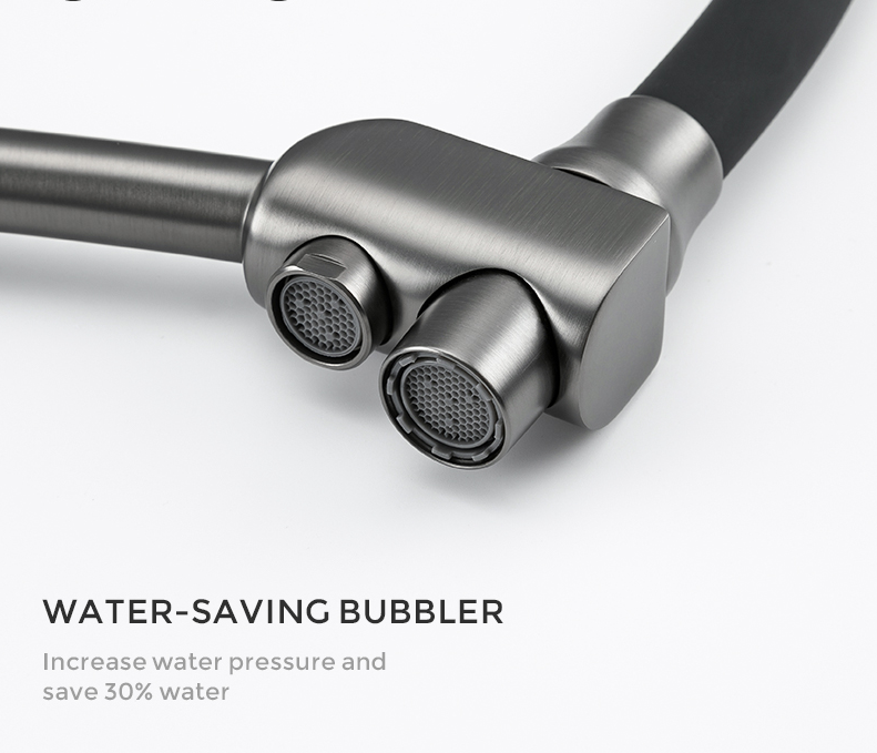 Кухонний змішувач Koer KB-72003-07 з виходом для питної води латунь/графіт (KR3377) Чернівці - фото 2