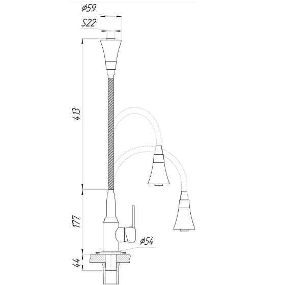 Смеситель для кухни DOMINO ELLIPSE DCC-203SM-A (000024469) Киев