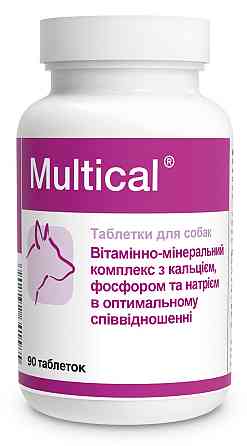 Дополнительный корм для собак с кальцием, фосфором и натрием Multical, 90 таблеток Dolfos (Дольфос) Винница