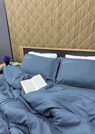 Комплект постільної білизни Сатин, Євро 200х230 Джинс (88-140) Київ