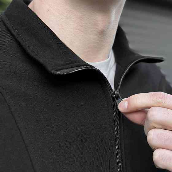 Спортивний демісезонний костюм чоловічий чорний. Комплект штани та кофта Pobedov Grand Київ