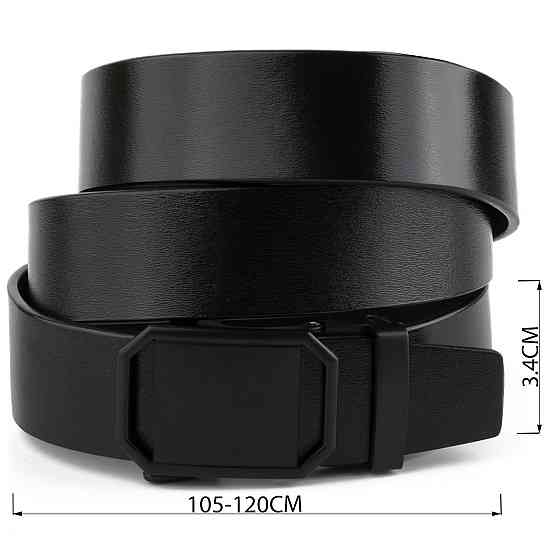 Ремінь чоловічий з пряжкою матовою Vintage 20269 Чорний Київ