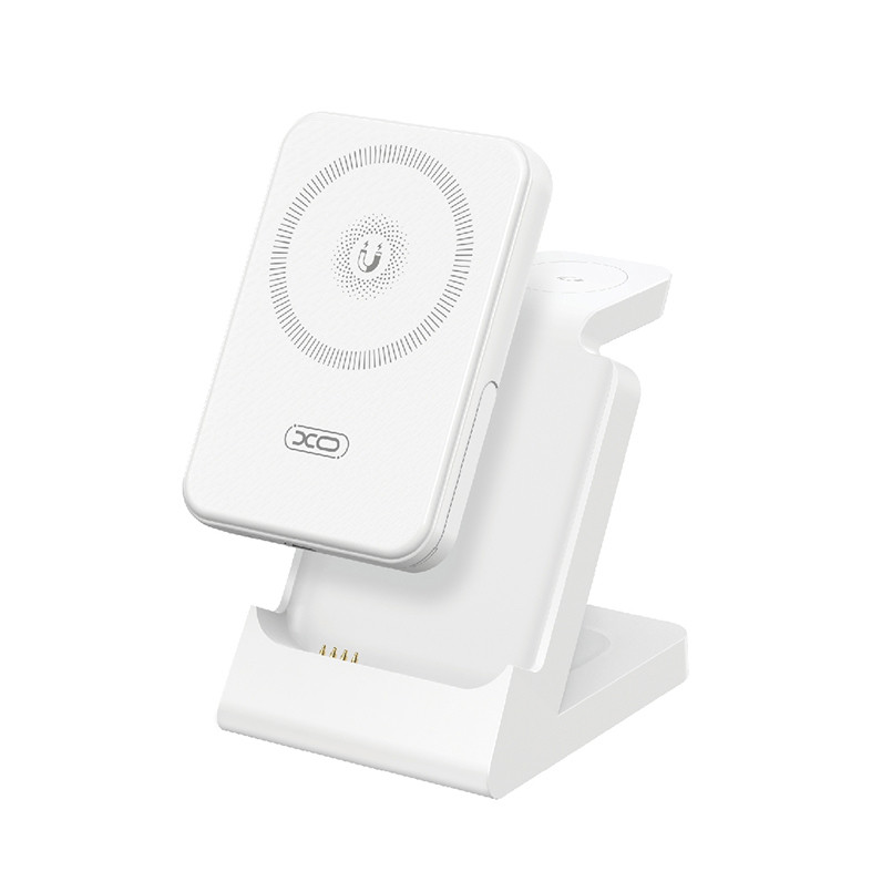 Бездротовий зарядний пристрій XO CX033 3в1 Power bank + Watch Charger + Headphone білий Львів - фото 1