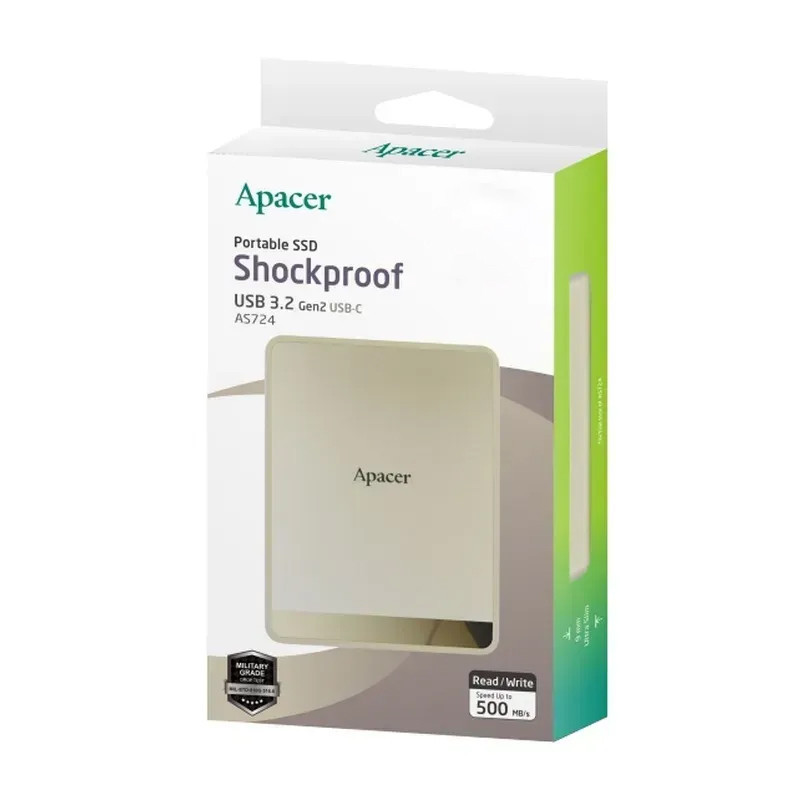 Портативний SSD Apacer AS724 1TB USB 3.2 Gen.2 Type-C Read/Write 500MB/s Cream Київ - фото 2