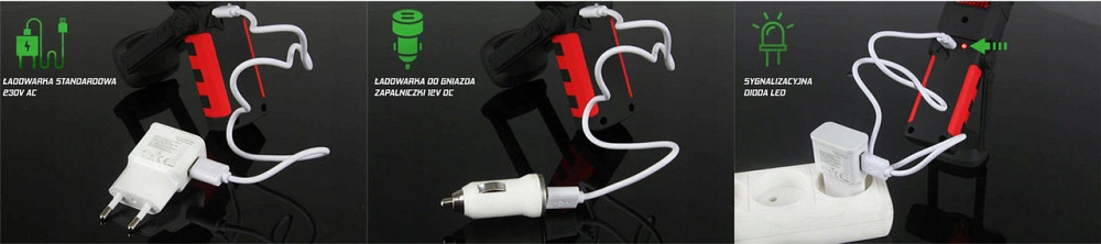 Ліхтарик багатофункційний LED 240 lm з опцією PowerBank червоно-чорний Київ - фото 7