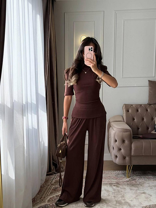 Стильний жіночий повсякденний костюм. Шоколад, 42/44 Одеса - фото 1