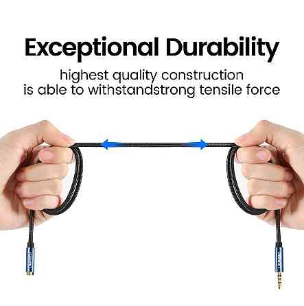 Аудіокабель UGREEN AV118 3.5mm Male to 3.5mm Female Extension Braid 2m Black Киев