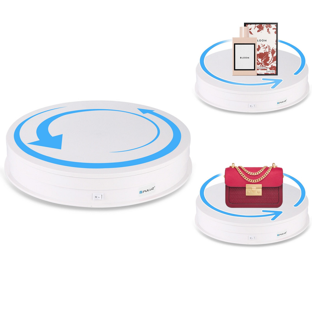 Предметний стіл поворотний 30см білий для фото-відеозйомки Puluz PU3049W Київ - фото 3