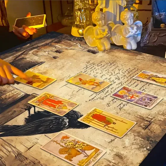 Скатертина для Таро та ритуалів 49×49 см – готичний декор, атрибутика для магії, кристалів і фотосесій Київ