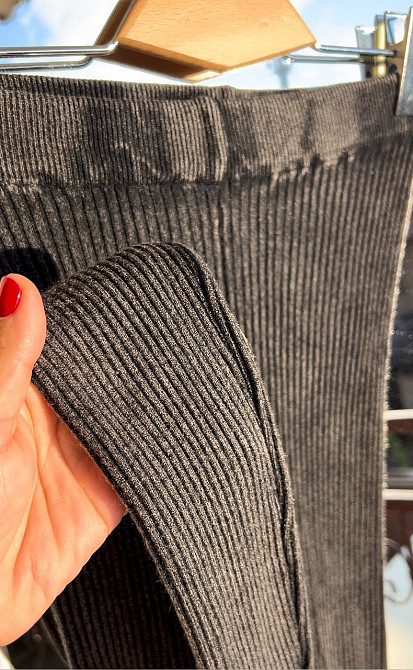 Лосини жіночі U 166 варенка широкий рубчик щільні теплі висока талія чорні, чорний, one size Київ - фото 17