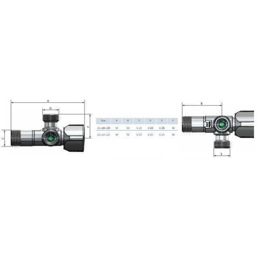 Кран шаровой угловой двойной ARCO 1/2″х 1/2″х1/2″ A80TWIN CQ4105 (000013551) Киев - изображение 4