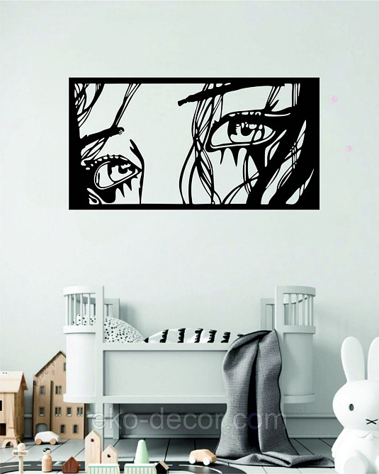 Декоративное настенное Панно «Девушка» Декор на стену 90*47 см, Черный Киев - изображение 7